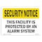 Signmission OSHA Security Sign, 7" Height, 10" Width, Facility Protected By Alarm System, Landscape OS-SN-D-710-L-11540 - alternate 1